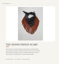 One of a Kind Fringe Bandana - denim/cinnamon fringe